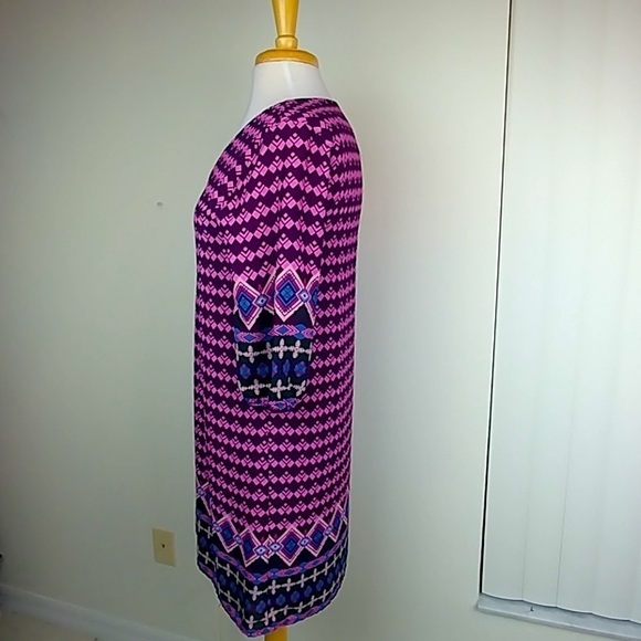 EVERLY: V neck jewel tone shift tunic dress S, EUC - Picture 4 of 7